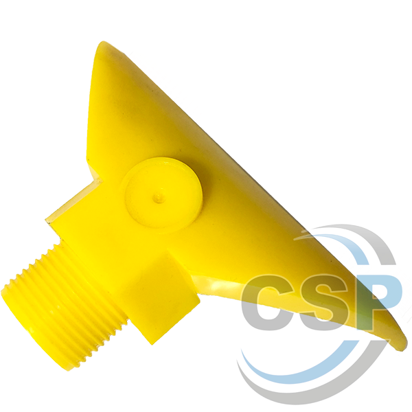 Fixed Flow 3/4" BSP Yellow Plastic Nozzle 7mm Hole Diameter Crushing